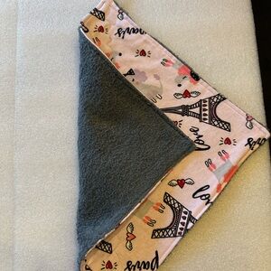NEW! Handmade Softy Cloth Pink and Gray Eiffel Tower Print
